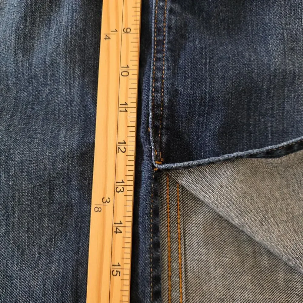 Gap 1969 Distressed 5 Pocket A-line Denim Pencil Skirt Sz 32R